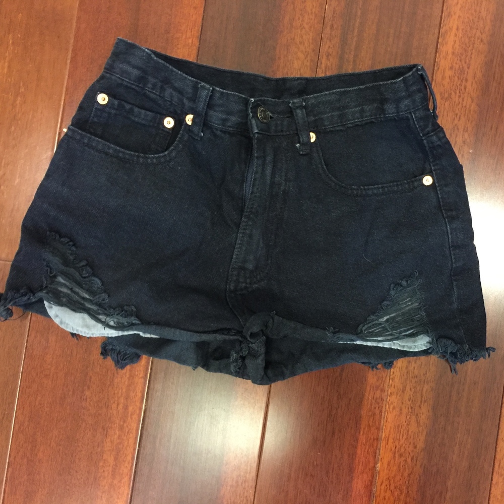 High waisted Black Denim Shorts Size Small